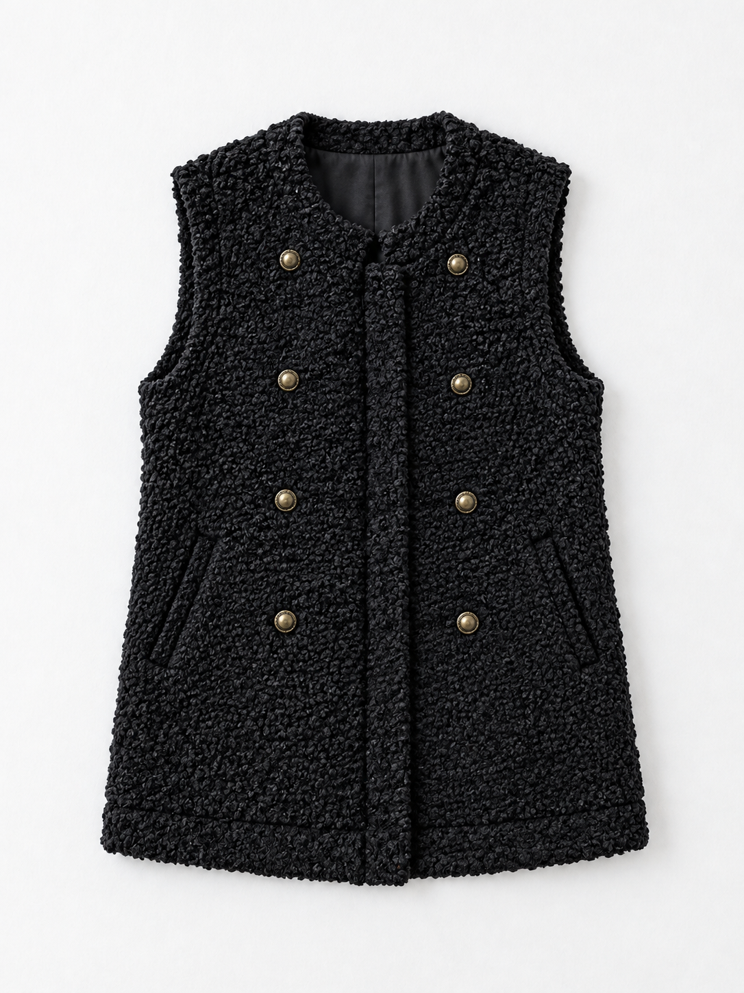 Double-Breasted Textured Vest
