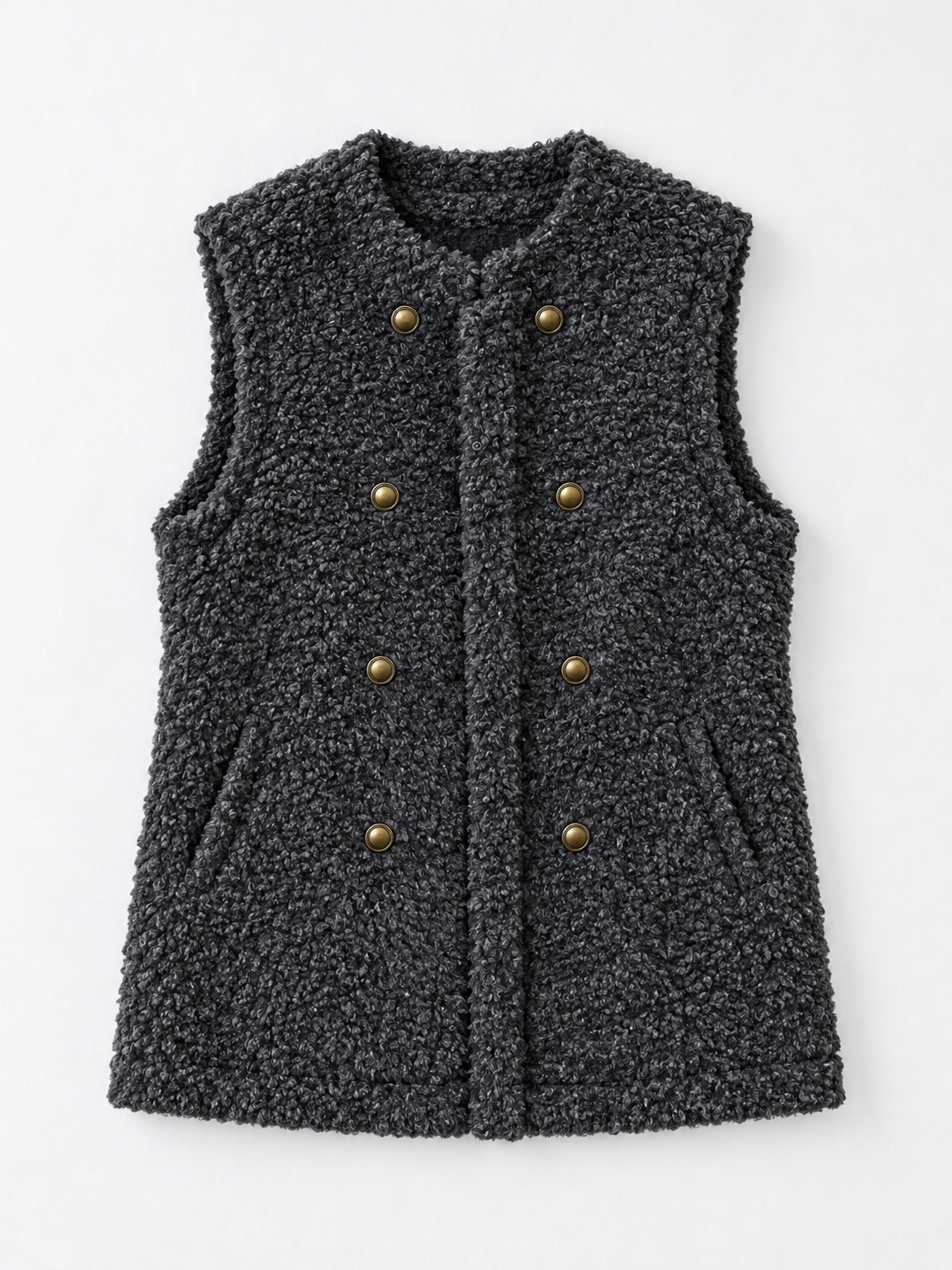 Double-Breasted Textured Vest