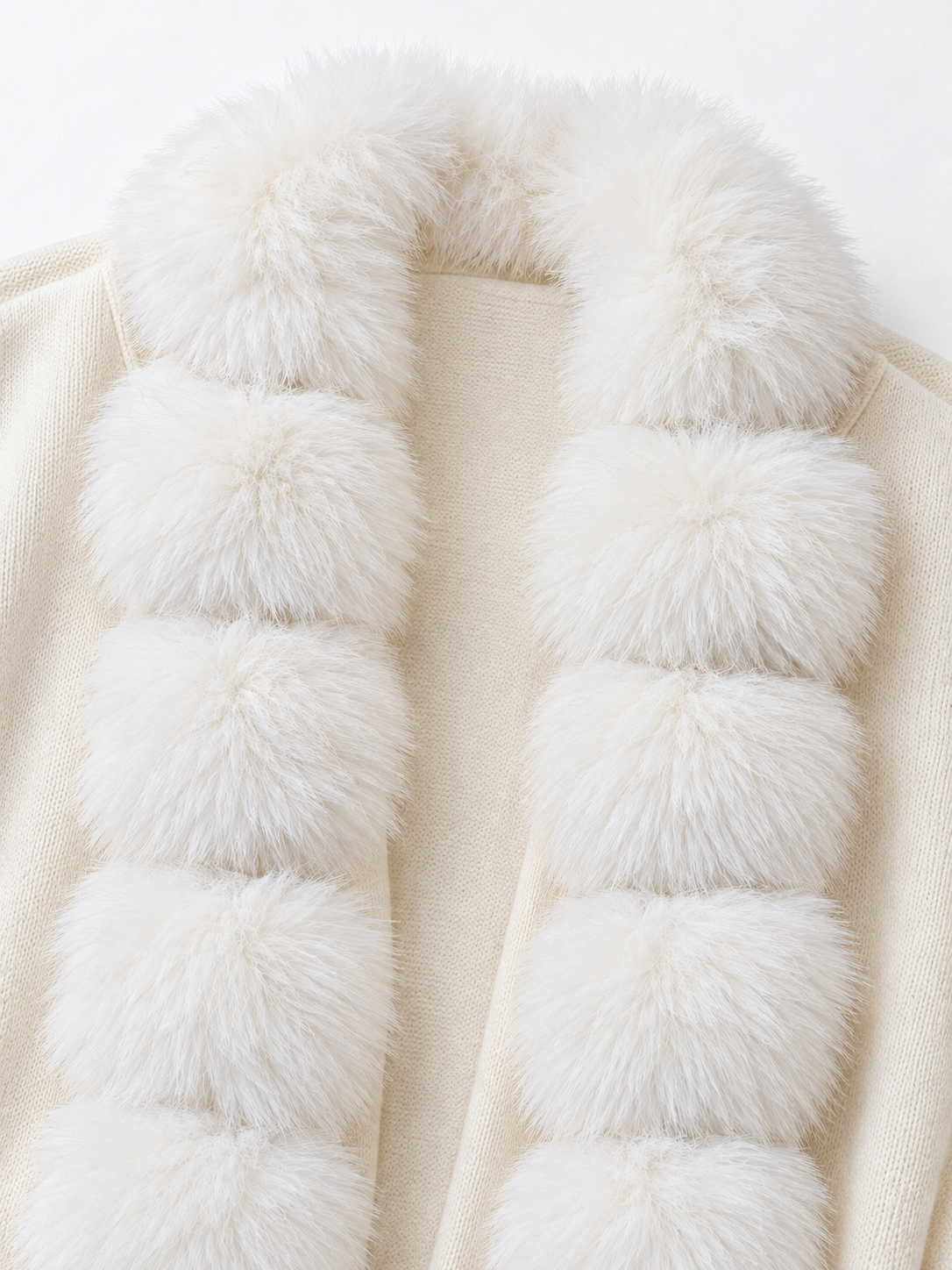 Plush-Trim Belted Cardigan