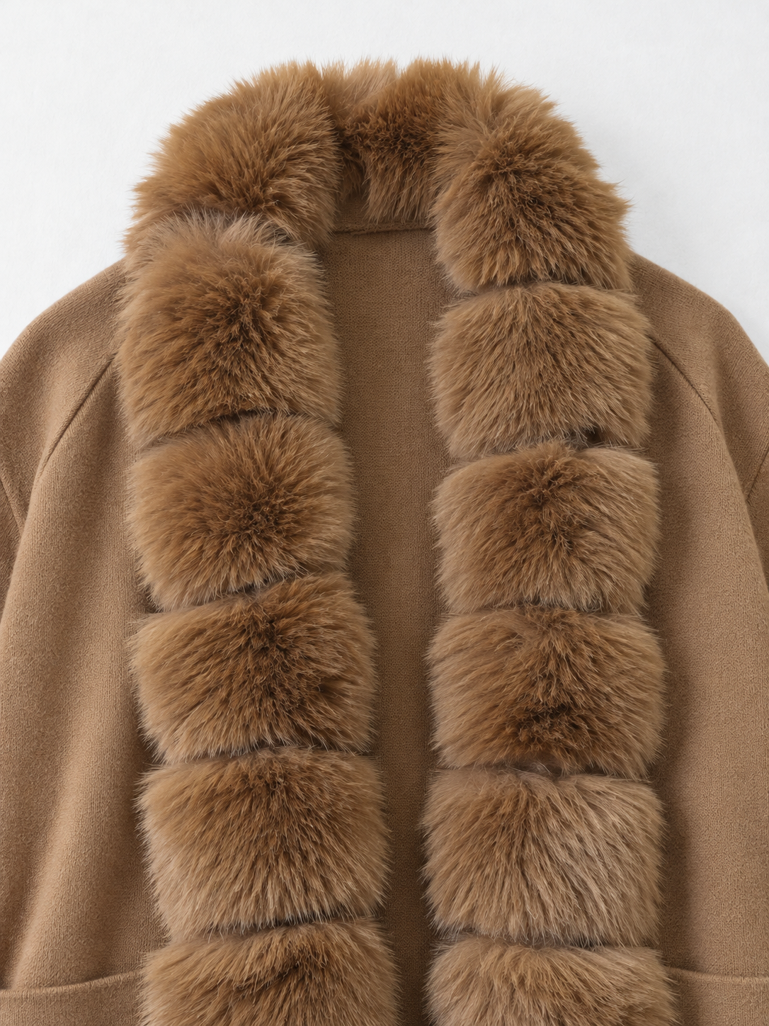 Plush-Trim Belted Cardigan
