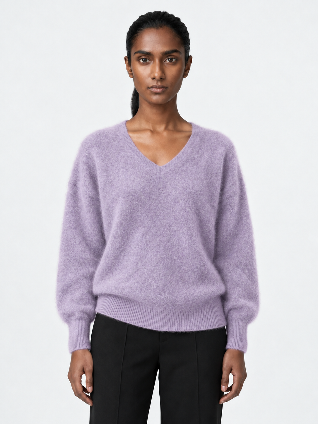 Soft V-Neck Knit Sweater