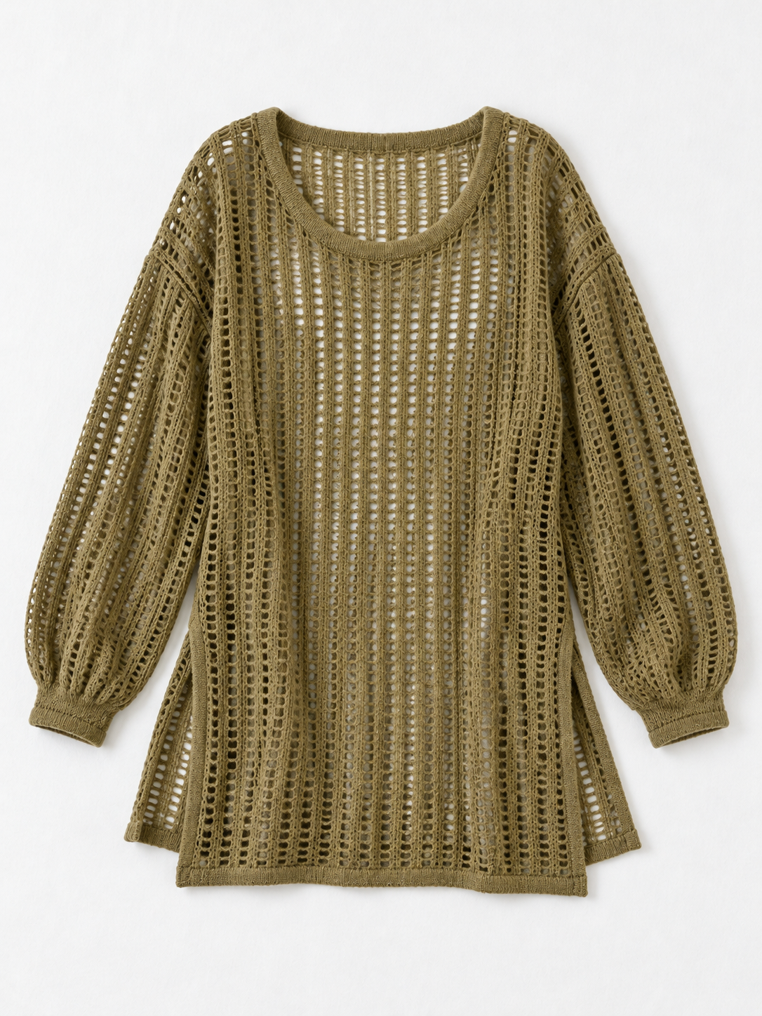 Longline Open-Stitch Sweater