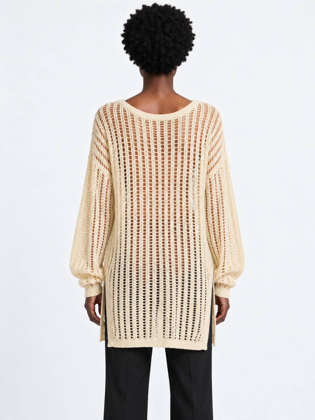 Longline Open-Stitch Sweater