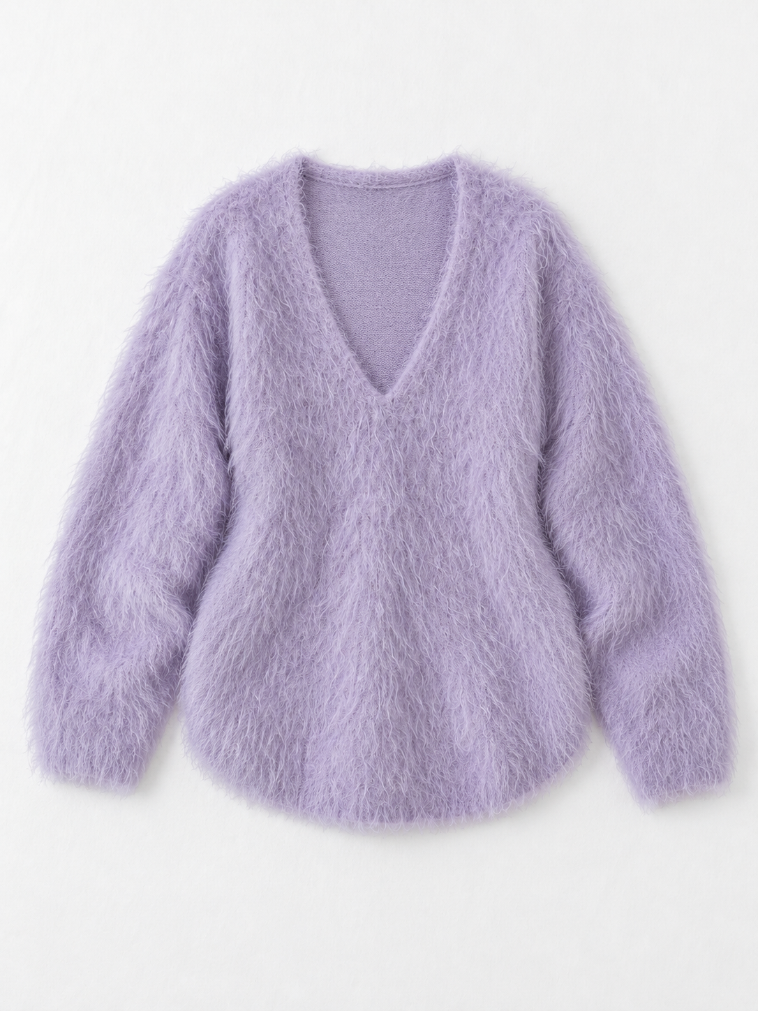 Deep V-Neck Textured Sweater