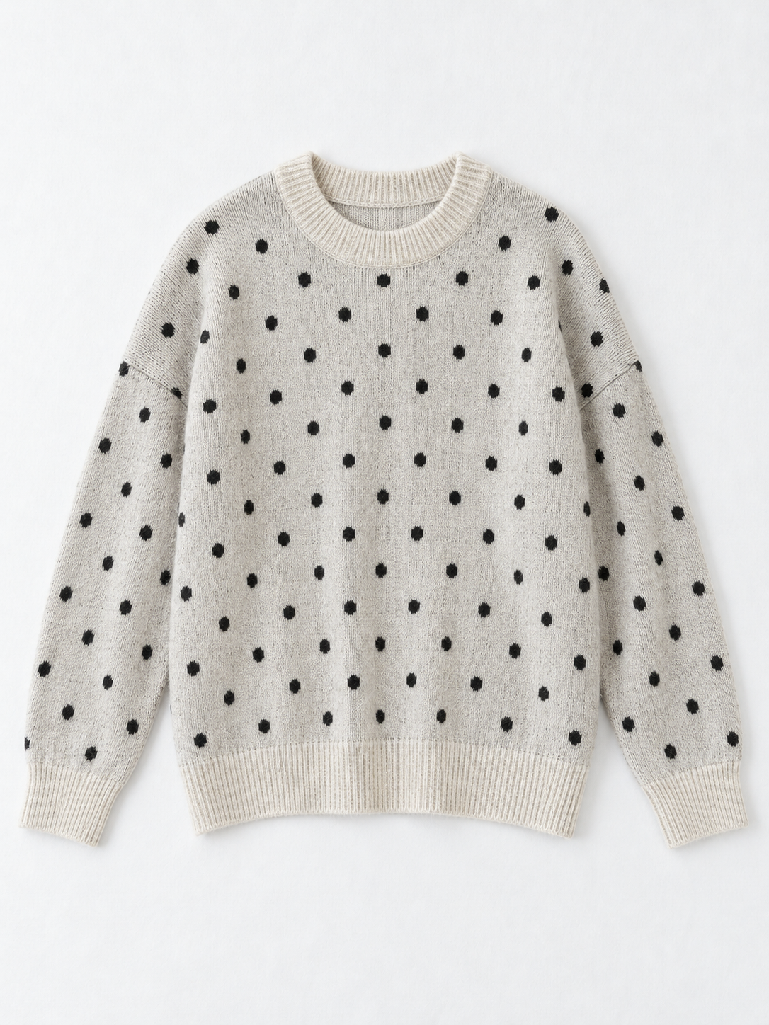 Contrast Dot Knit Sweater