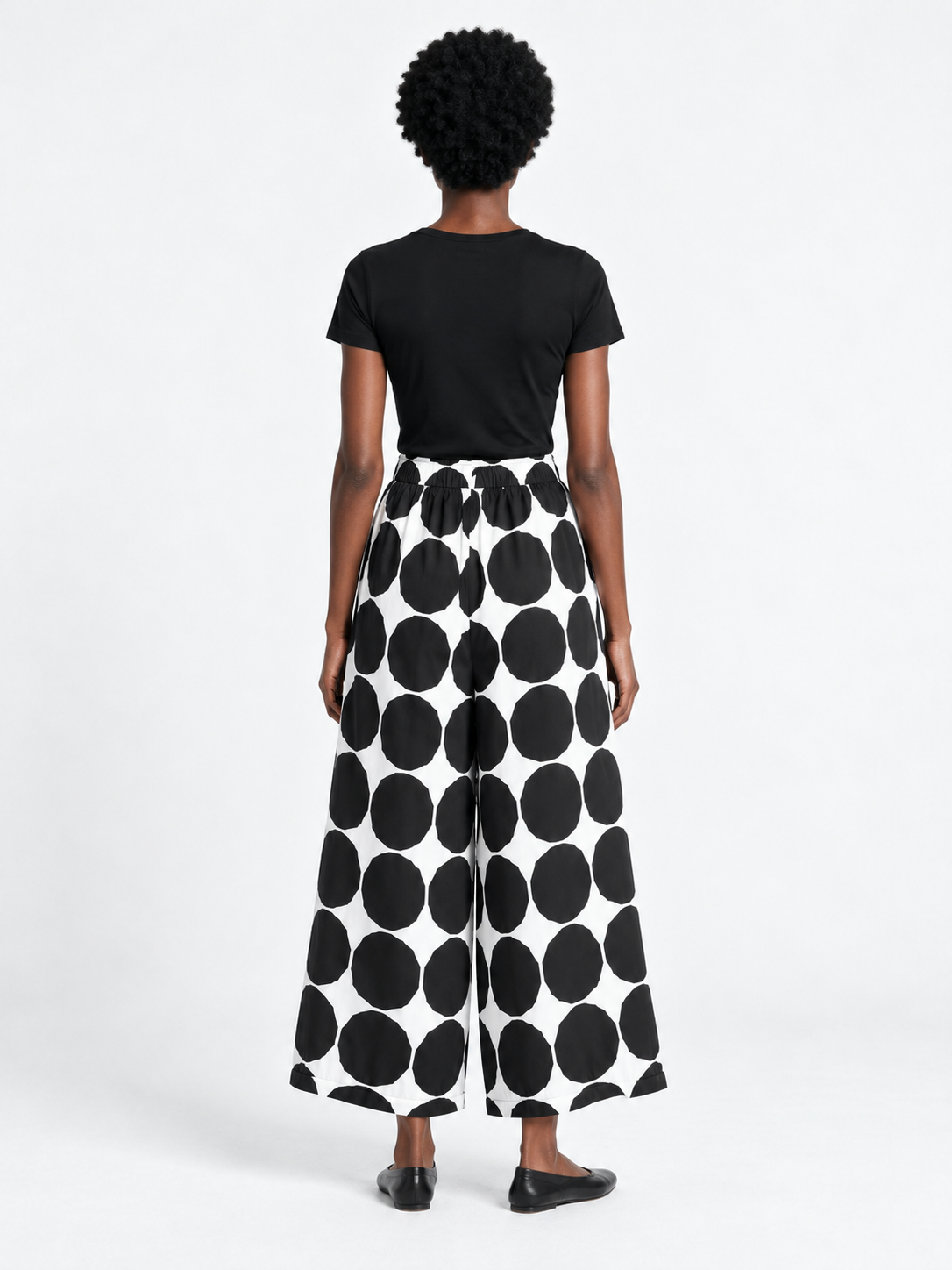 Graphic Dot Wide-Leg Trousers