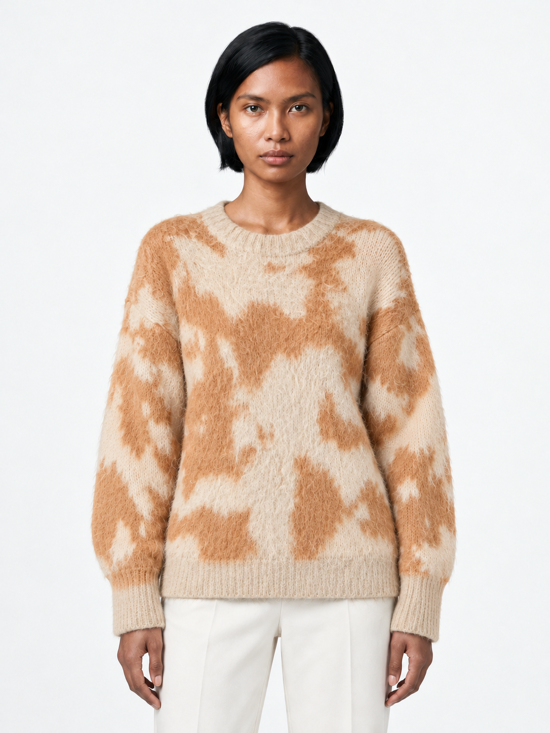 Abstract Intarsia Knit Sweater