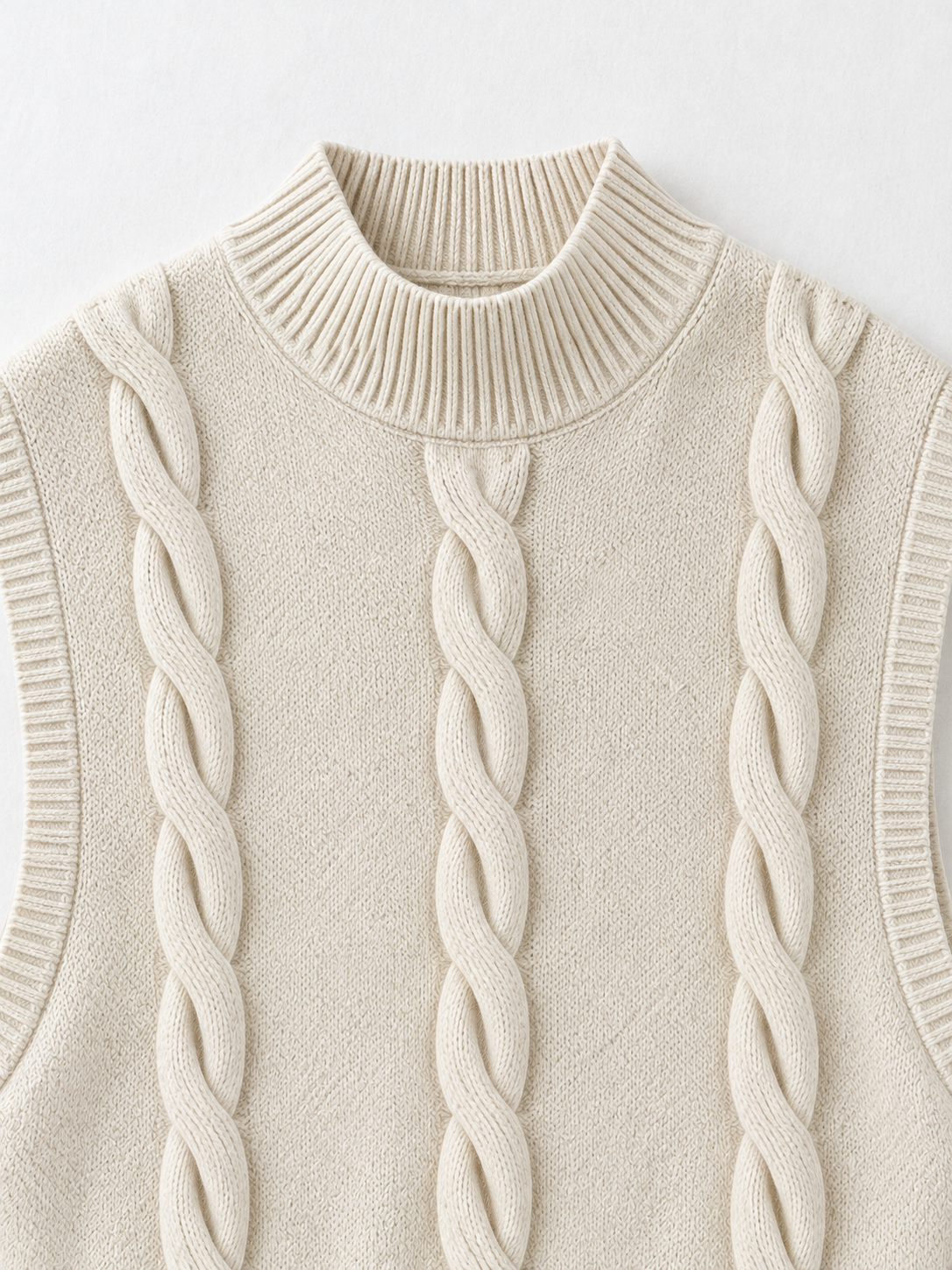 Side-Button Cable-Knit Vest