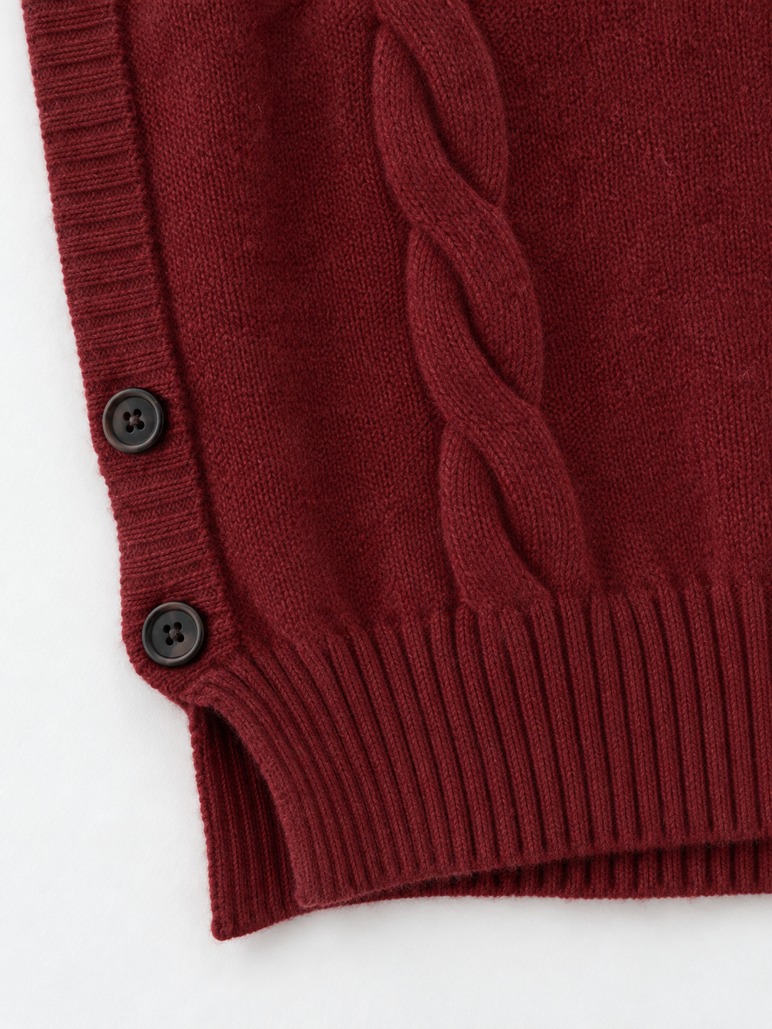 Side-Button Cable-Knit Vest