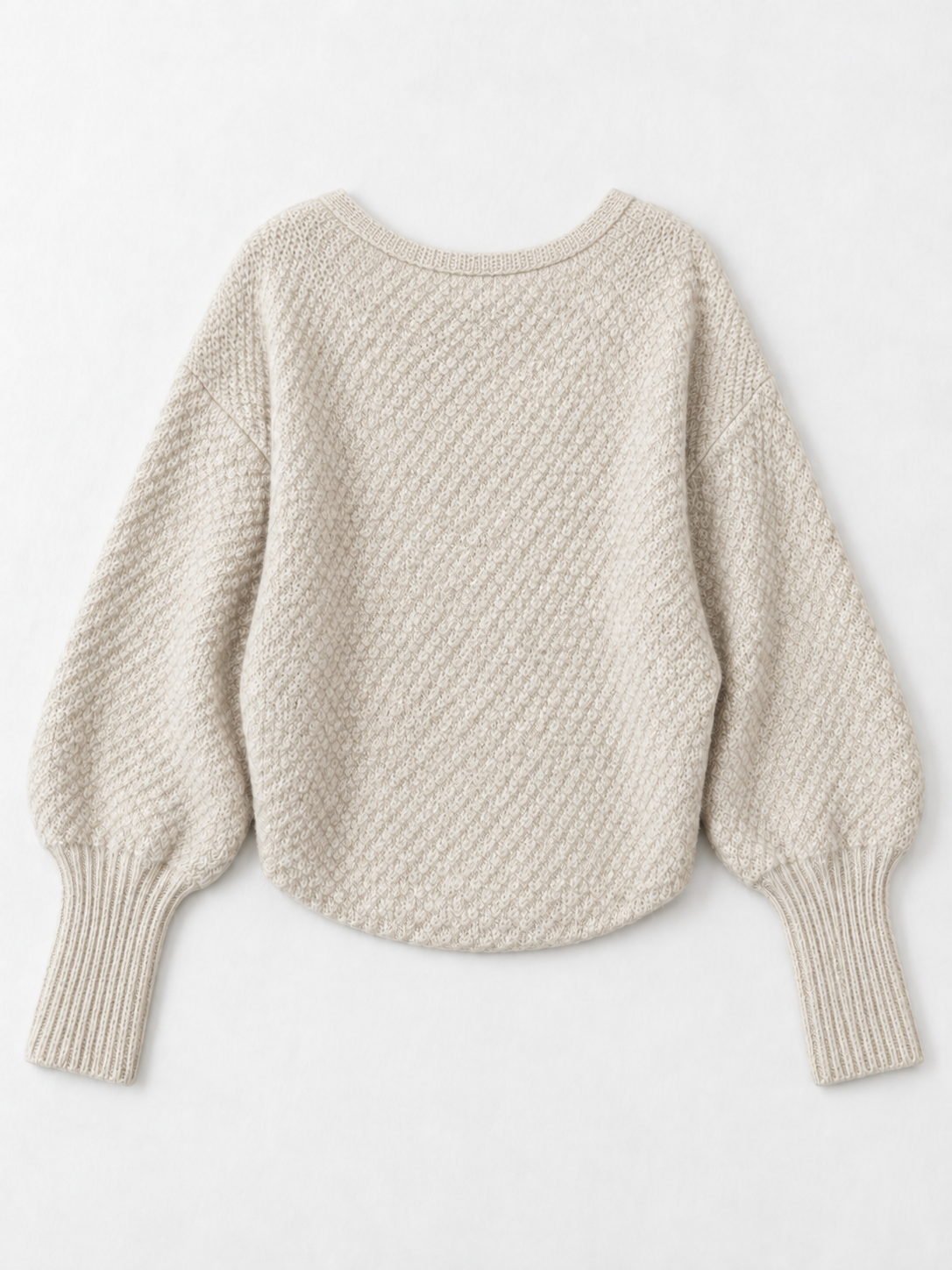 Lace-Edge Batwing Knit Cardigan