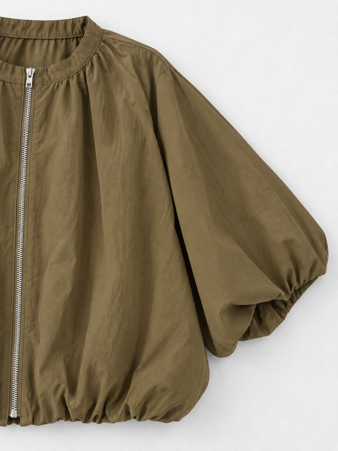 Zip-Front Cape-Sleeve Jacket