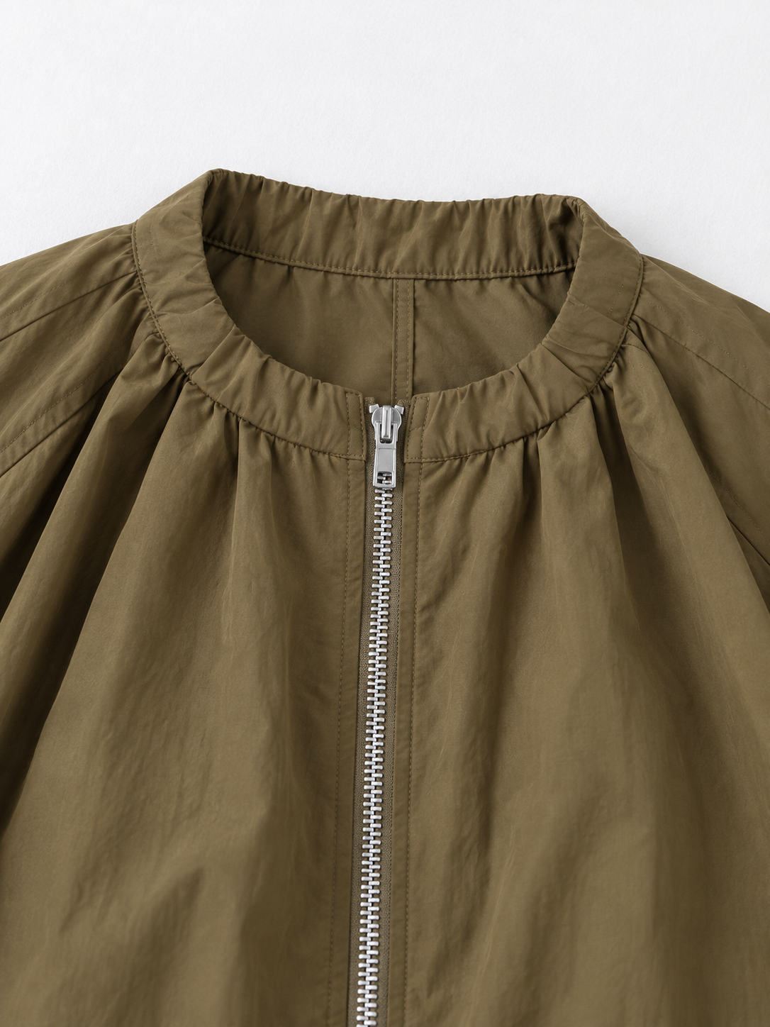 Zip-Front Cape-Sleeve Jacket