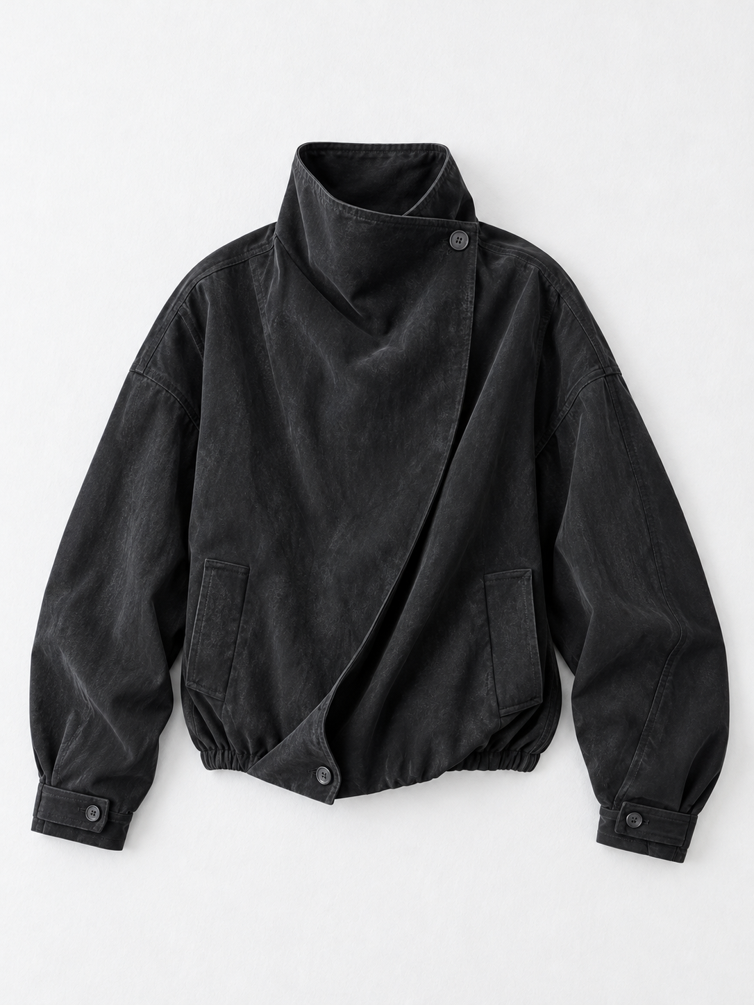 Asymmetric Stand-Collar Jacket