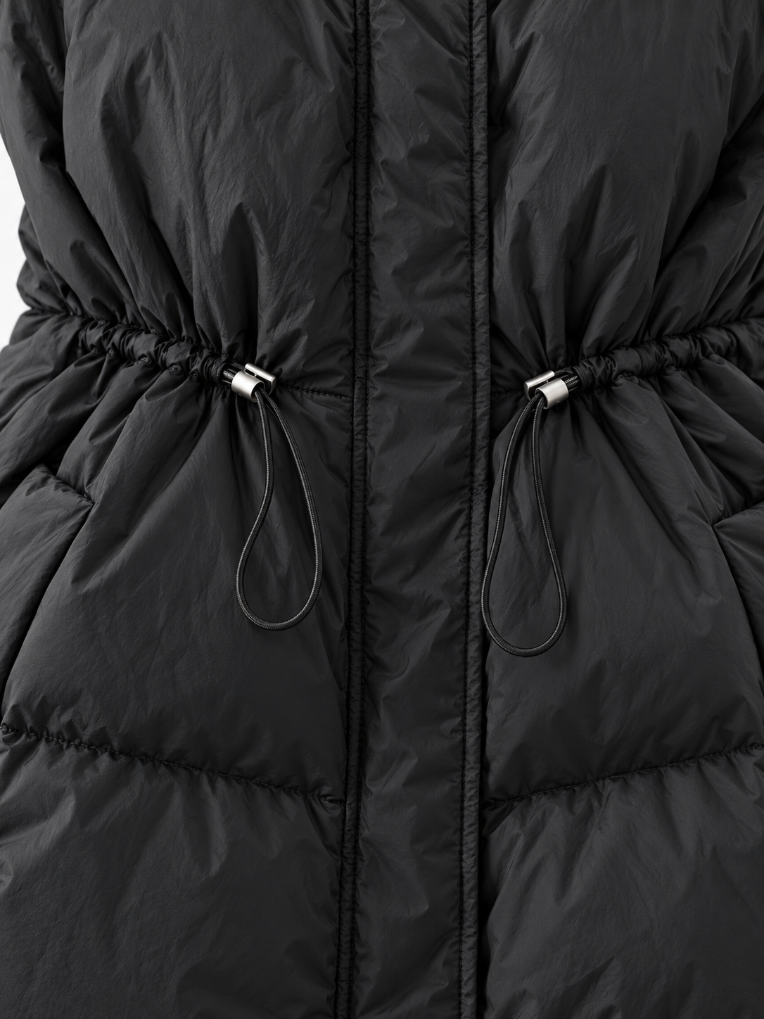 Drawstring Stand-Collar Padded Vest