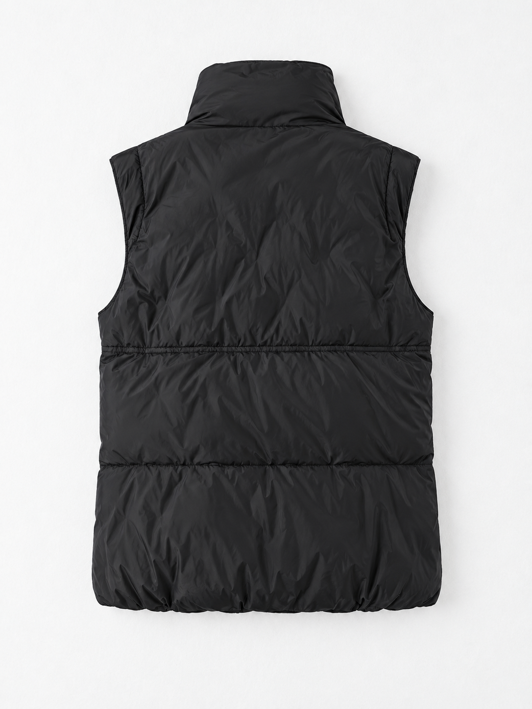 Drawstring Stand-Collar Padded Vest
