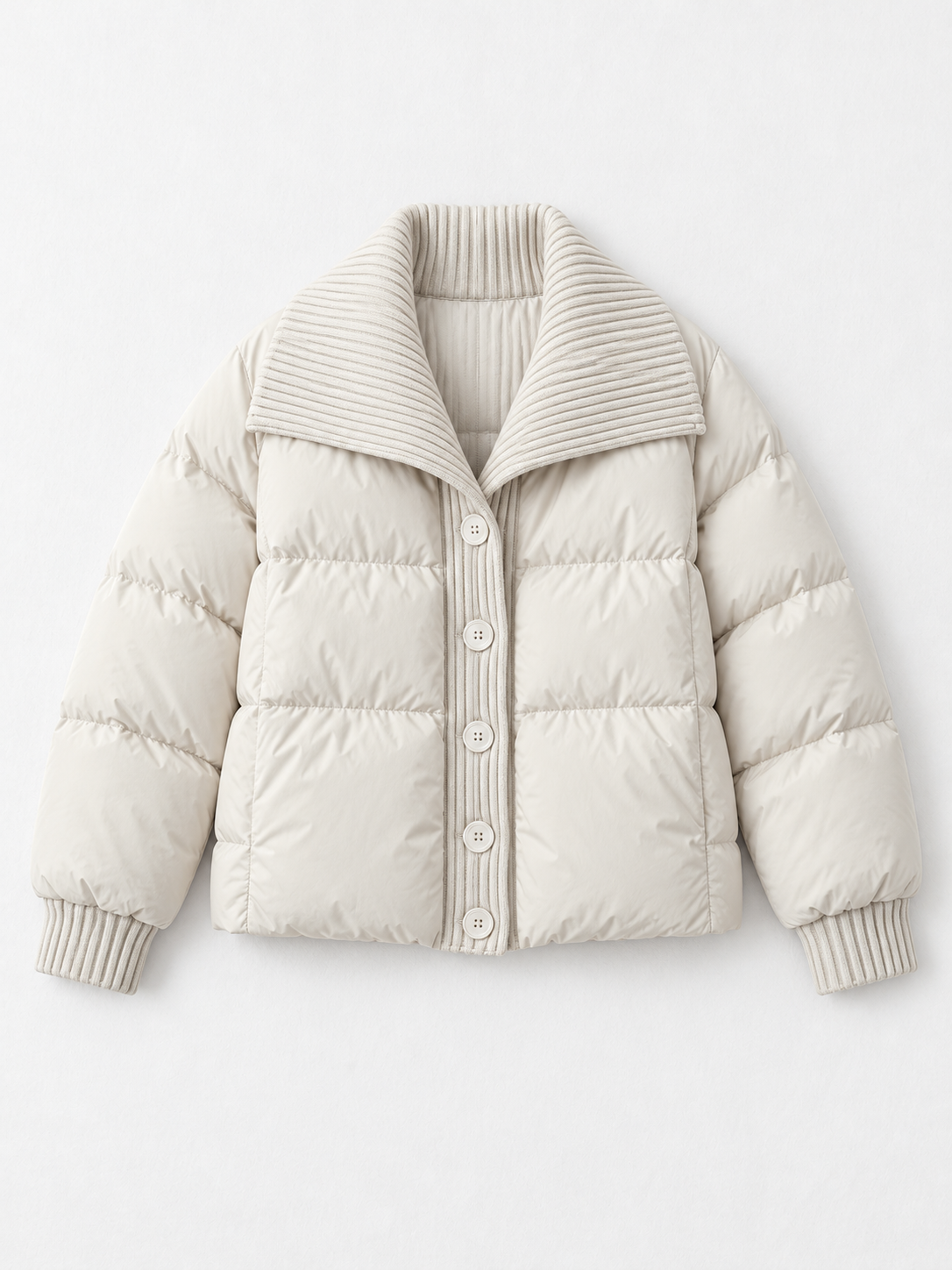 Rib-Collar Padded Jacket