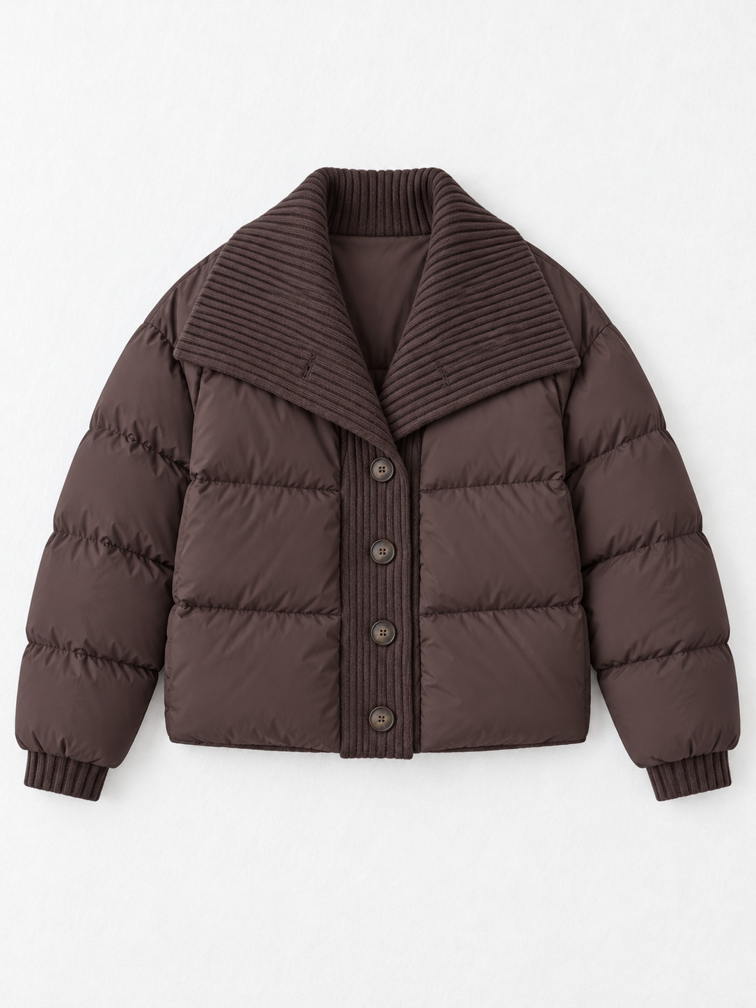 Rib-Collar Padded Jacket