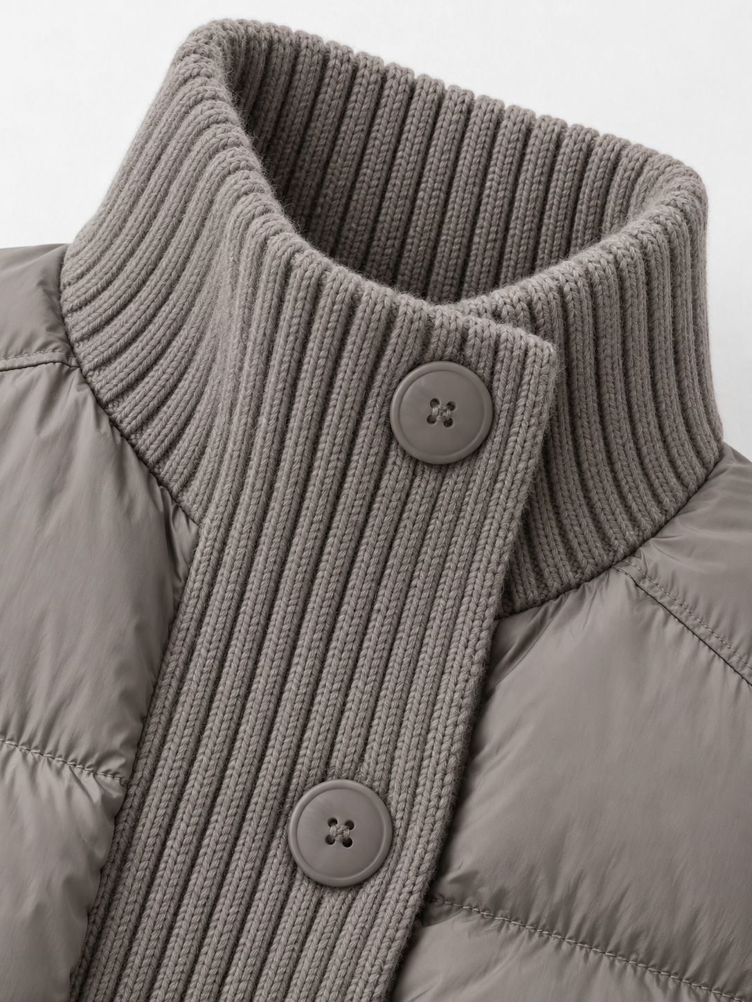 Rib-Collar Padded Jacket
