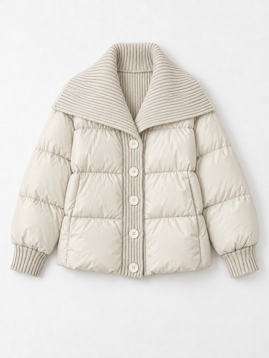Rib-Collar Padded Jacket