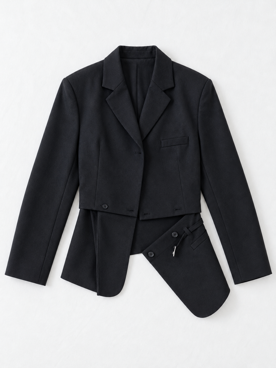 Removable-Hem Tailored Blazer