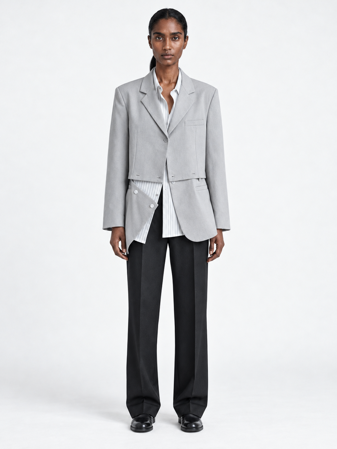 Removable-Hem Tailored Blazer