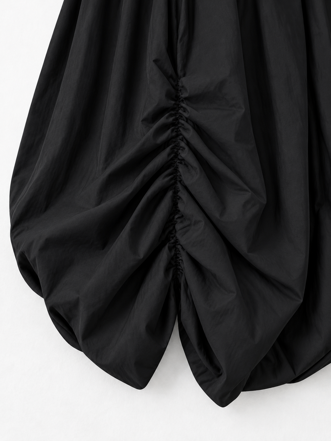 Ruched Balloon Midi Skirt
