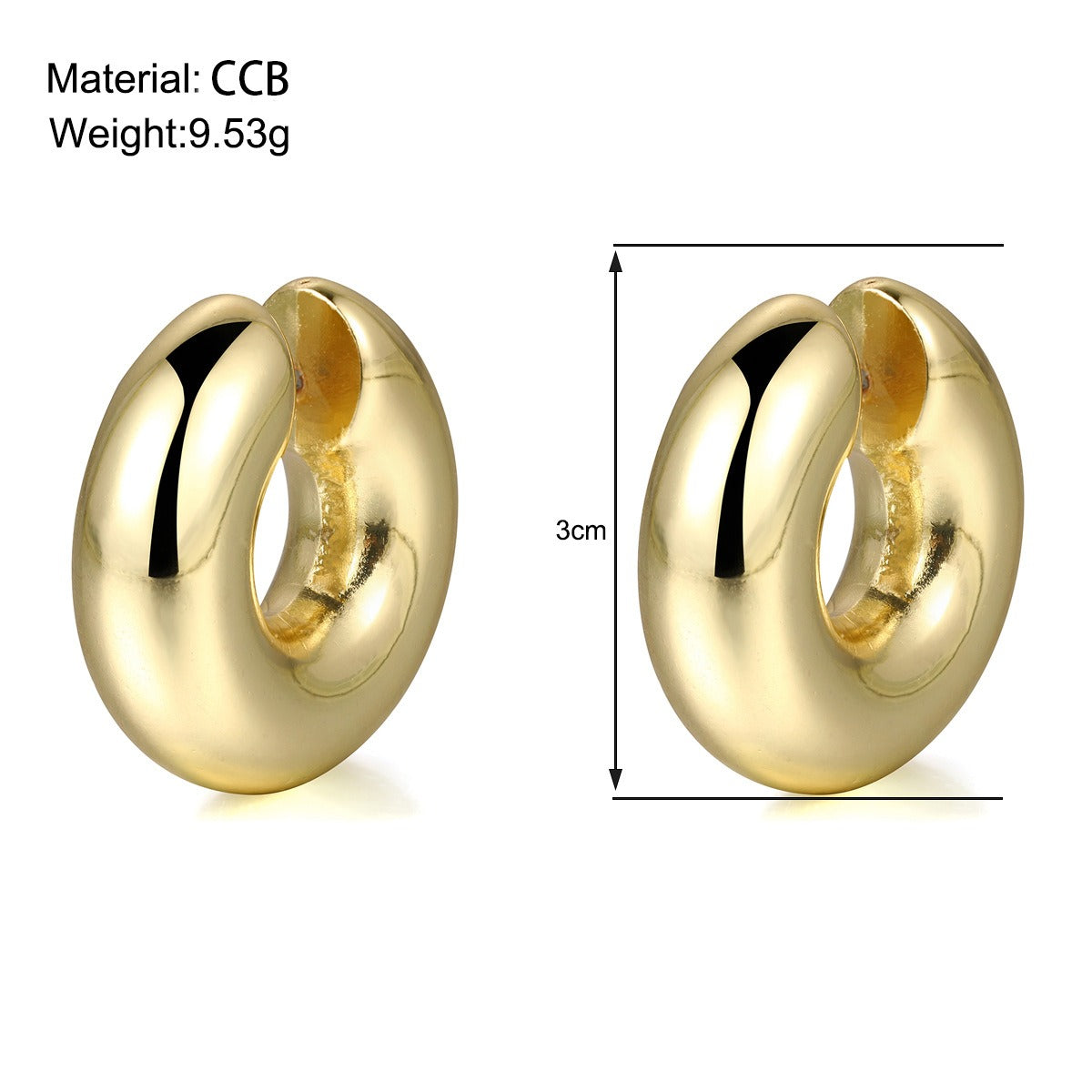 Hollow Thick C-shaped Clip Earrings