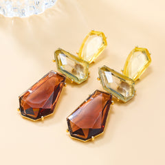 Modern Geometric Resin Drop Earrings