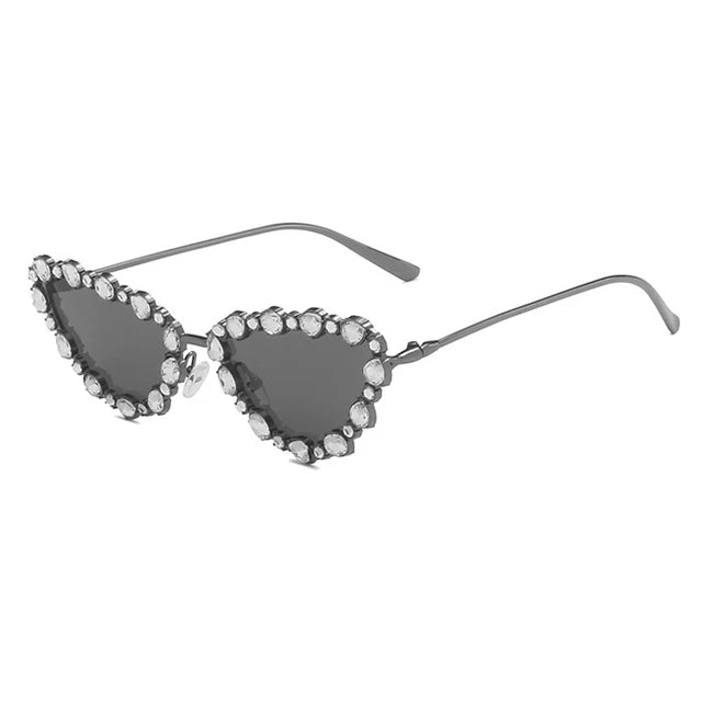 Rhinestones Cat Eyes UV400 Sunglasses