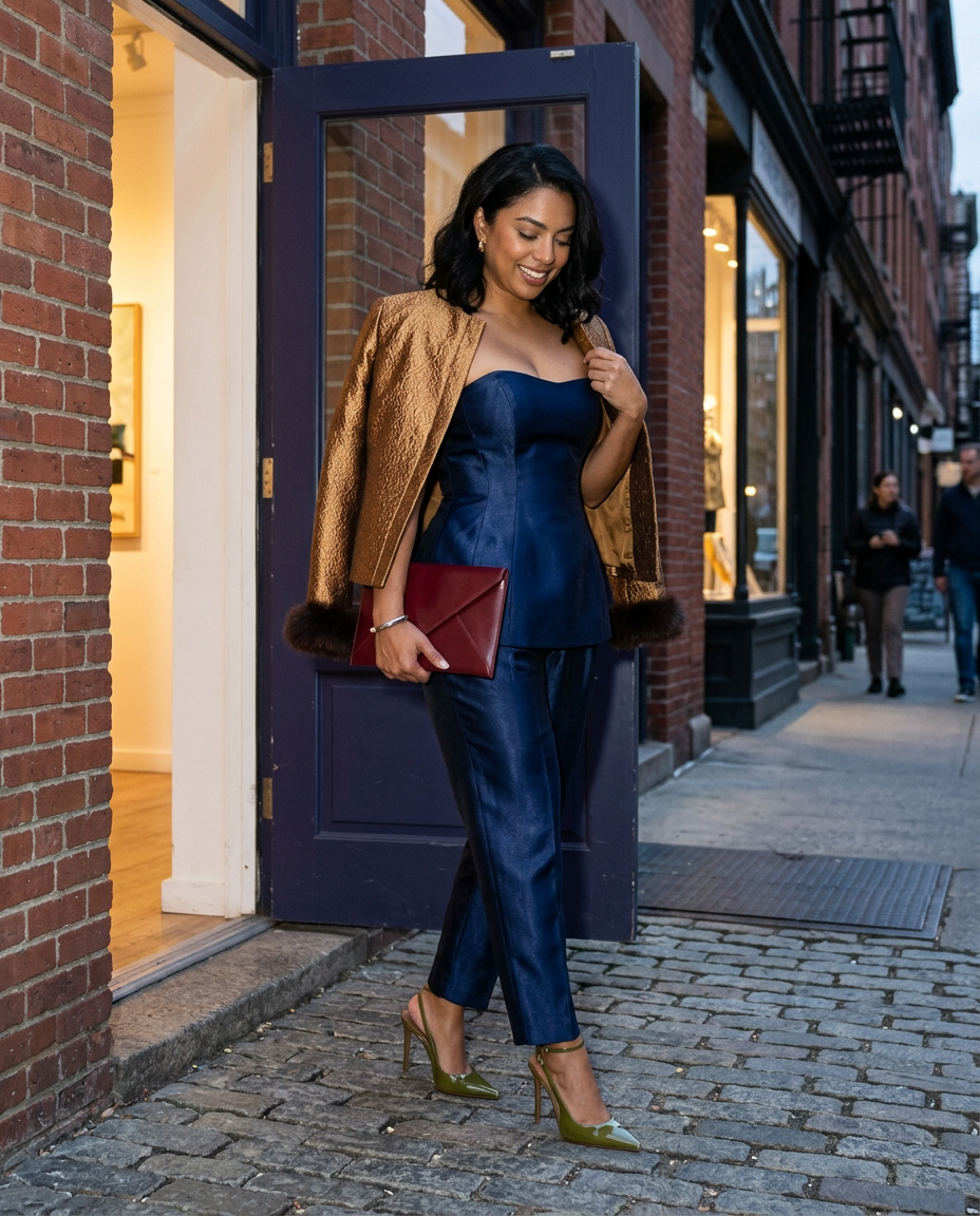 Navy After Five — original Dalyia AI-styled editorial