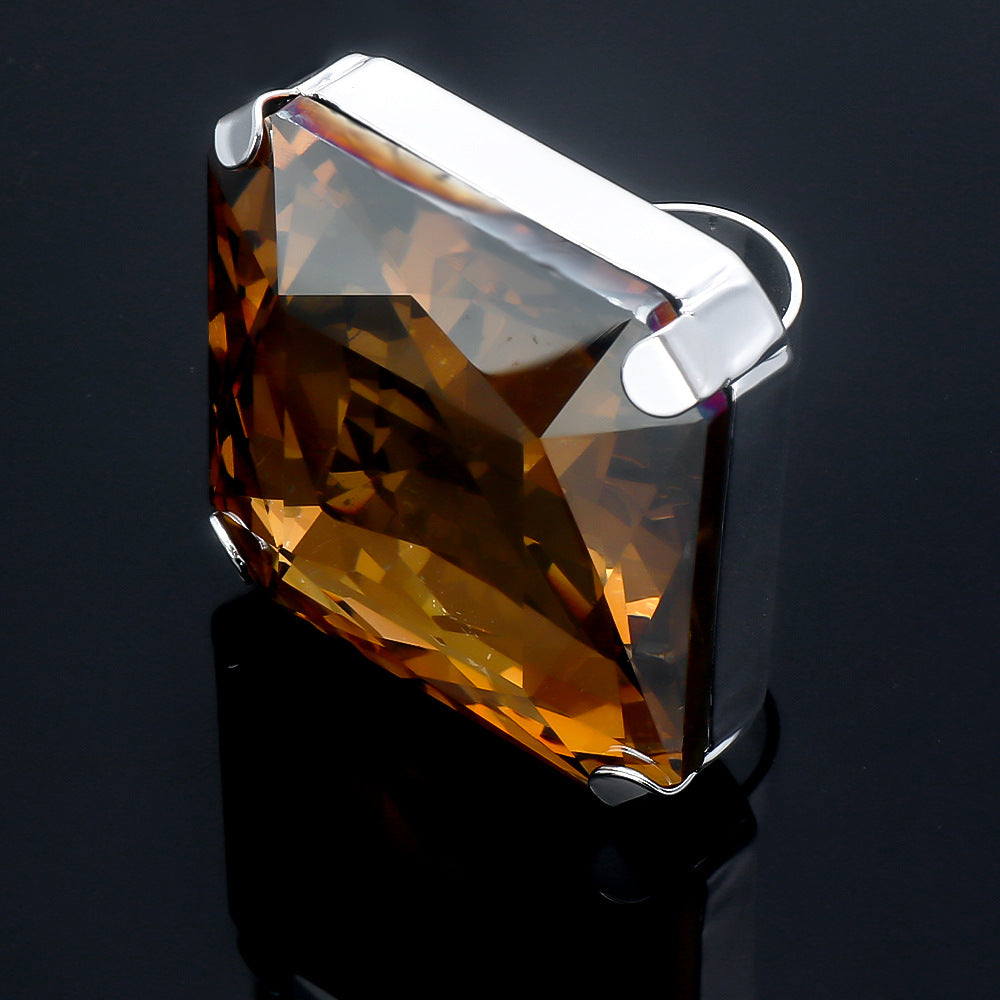 Oversized Square Gem Ring