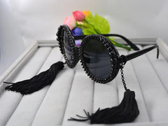 Tasseled Faux Pearl Frame Sunglasses