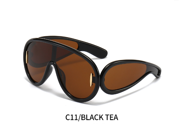 One-piece Oval Large Frame Sunglasses