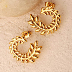 Pre Order:  Pinnate C-Shape Earrings