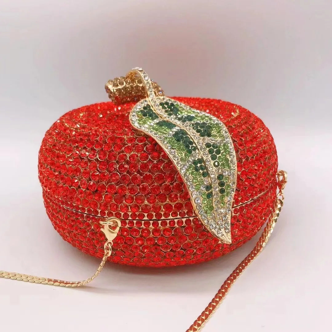 3D Apple Rhinestone Handbag