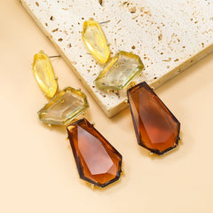 Modern Geometric Resin Drop Earrings