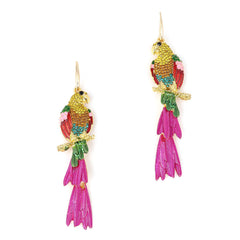 Parrot Drop Diamond Earrings