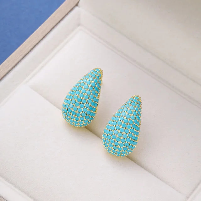 Chunky Zircon Teardrop Stud Earrings