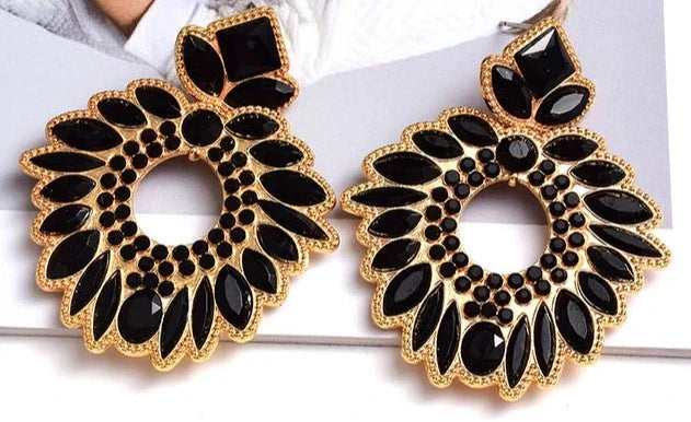 Rhinestone Wreath Drop Earrings