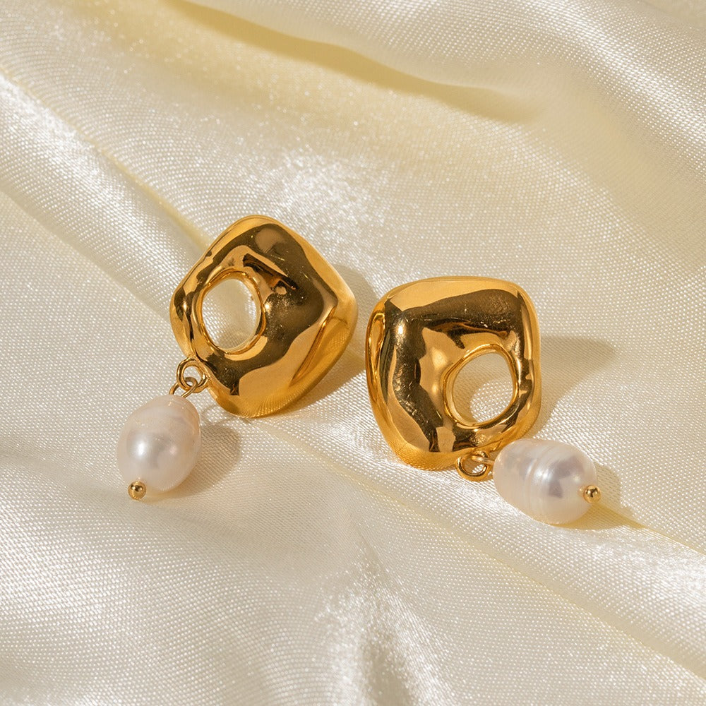 Fresh Water Pearl Gold-Plated Earrings