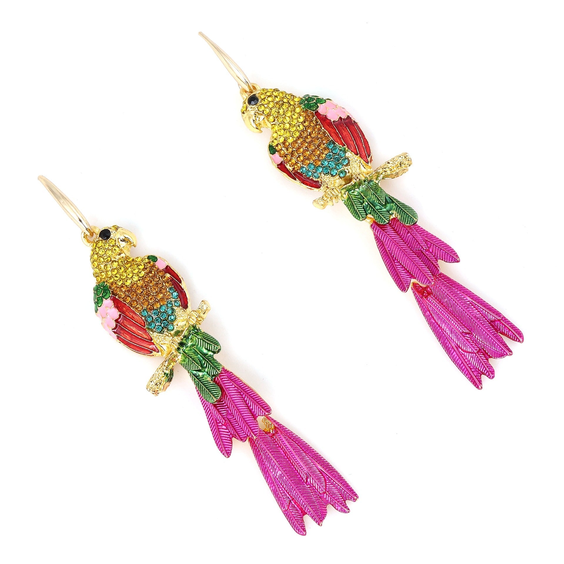 Parrot Drop Diamond Earrings