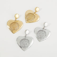 Hearts Electroplated Dangle Earrings