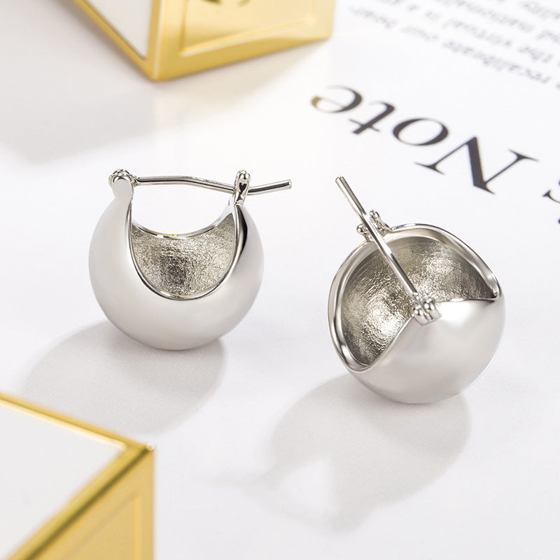 Hollow Ball Huggie Earrings