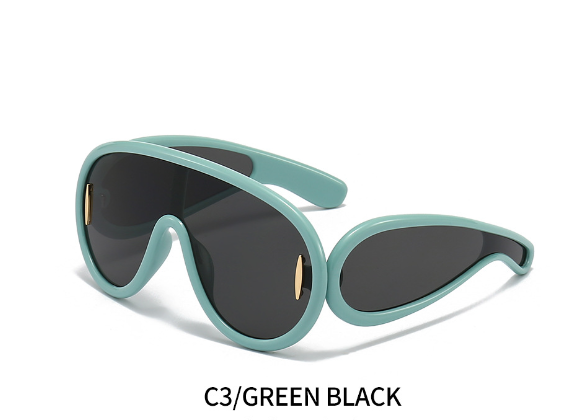 One-piece Oval Large Frame Sunglasses