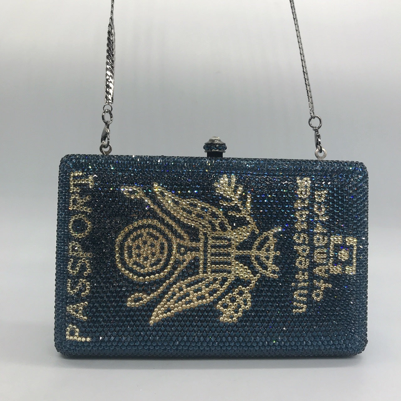 Passport Rhinestones Clutch Bag