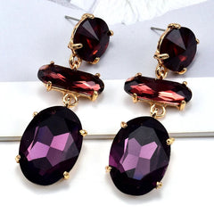 Colored Gemstones Dangle Earrings