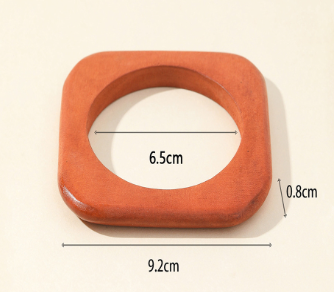 Rounded Edges Square Wood Bracelet