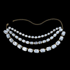 Multi-Row Rhinestones Collar Necklace