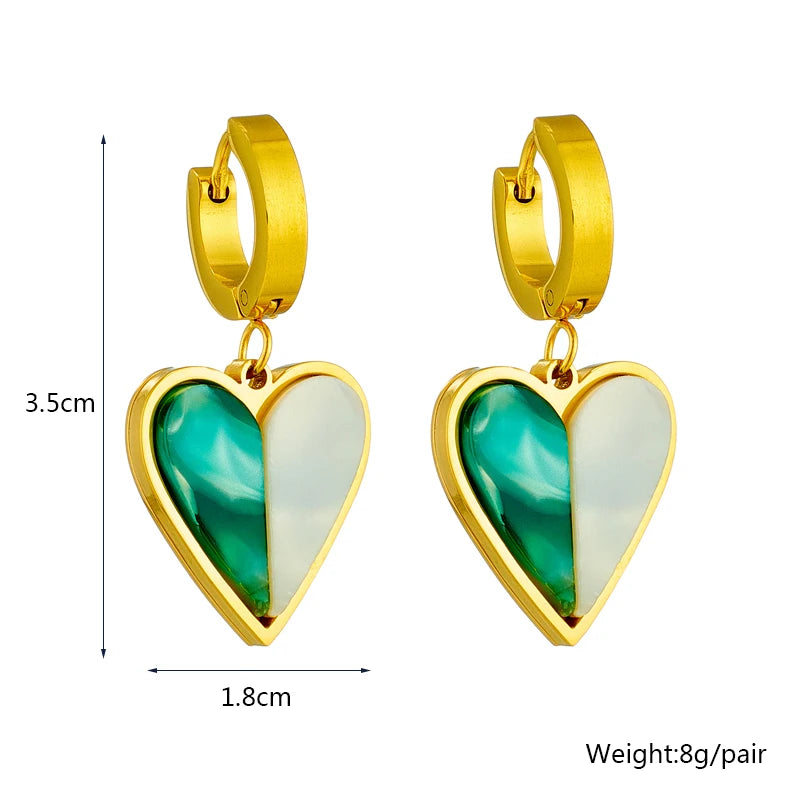 Two-Tone Hearts C-Hoop Earrings