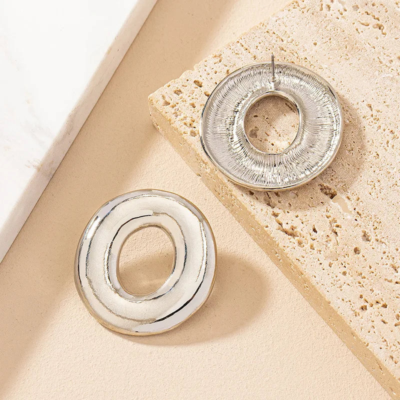 Circular Plated Stud Earrings